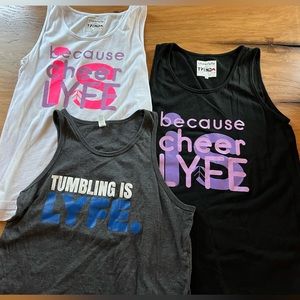 Lot of 3 girls XL Cheerlyfe tank tops